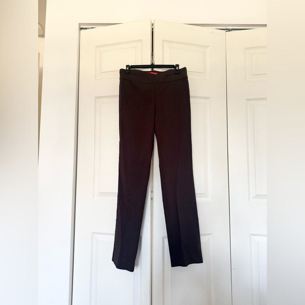 Krazy Larry Brown Stretch Pull on Straight Leg Pants Size 10 - Picture 2 of 5